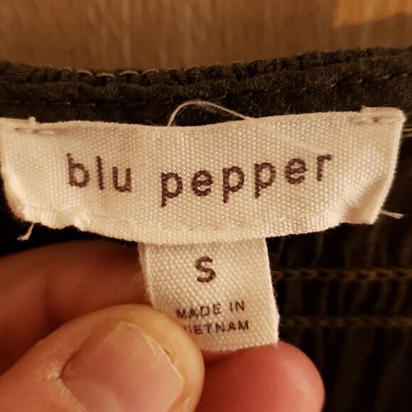 Blu Pepper Womens Grey Ruched Boho Shirred Fit Flare Dress Small - Picture 7 of 9